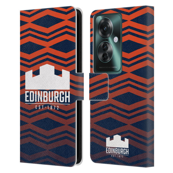 Edinburgh Rugby Graphics Pattern Gradient Leather Book Wallet Case Cover For OPPO Reno11 F 5G / F25 Pro 5G