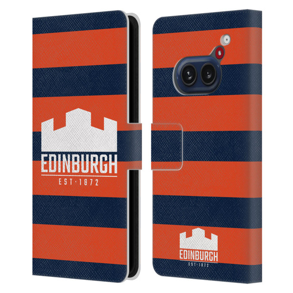 Edinburgh Rugby Graphics Stripes Leather Book Wallet Case Cover For Nothing Phone (2a)