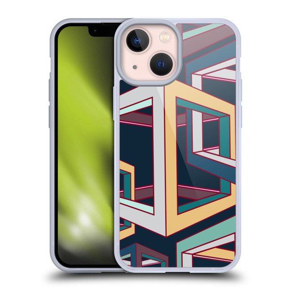Mark Ashkenazi Mix Patterns 3D Geometric Soft Gel Case for Apple iPhone 13 Mini