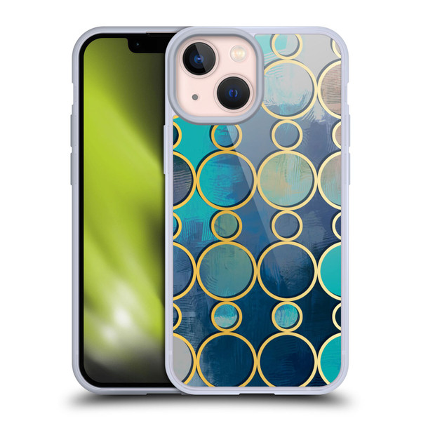 Mark Ashkenazi Mix Patterns Turquoise Soft Gel Case for Apple iPhone 13 Mini