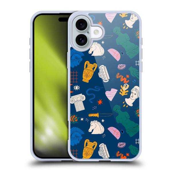 Mark Ashkenazi Mix Patterns Roman Soft Gel Case for Apple iPhone 16 Plus