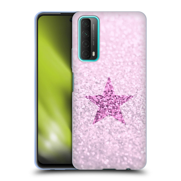 Monika Strigel Glitter Star Pastel Pink Soft Gel Case for Huawei P Smart (2021)