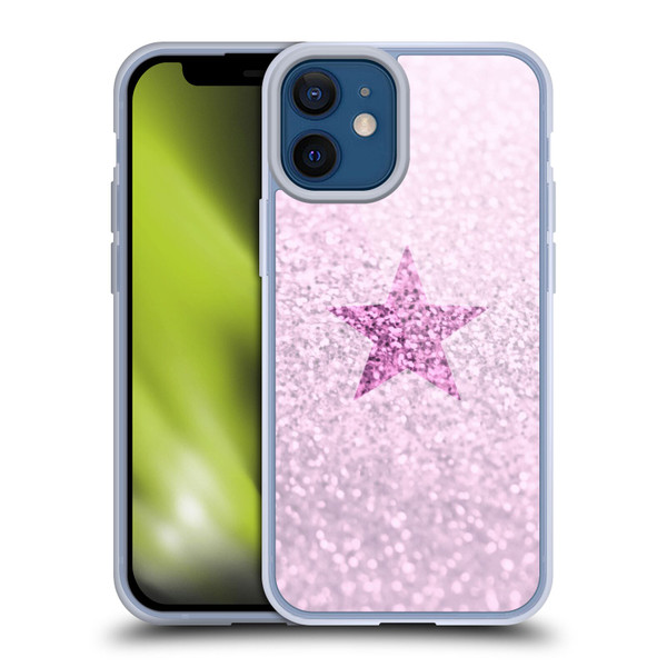 Monika Strigel Glitter Star Pastel Pink Soft Gel Case for Apple iPhone 12 Mini