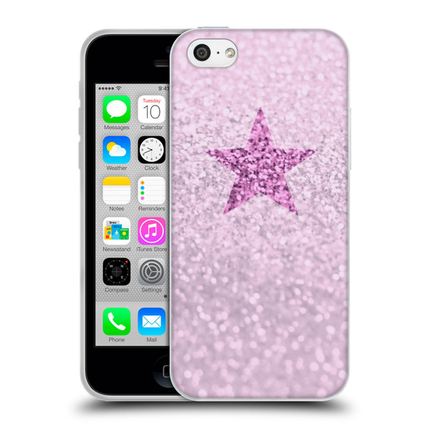 Monika Strigel Glitter Star Pastel Pink Soft Gel Case for Apple iPhone 5c