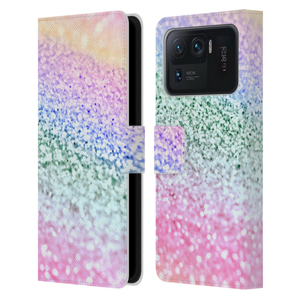 Monika Strigel Glitter Collection Unircorn Rainbow Leather Book Wallet Case Cover For Xiaomi Mi 11 Ultra