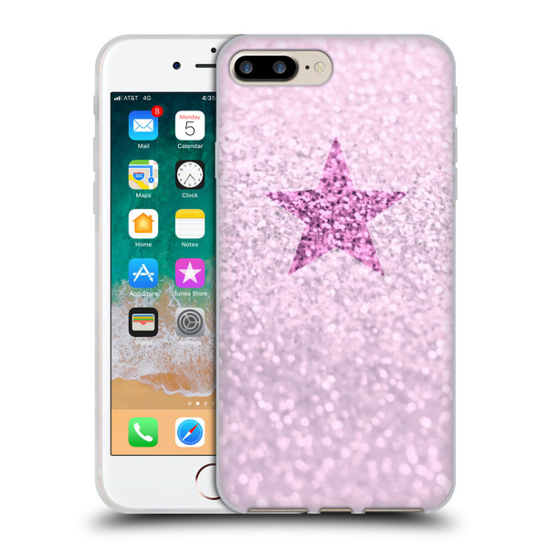 Monika Strigel Glitter Star Pastel Pink Soft Gel Case for Apple iPhone 7 Plus / iPhone 8 Plus