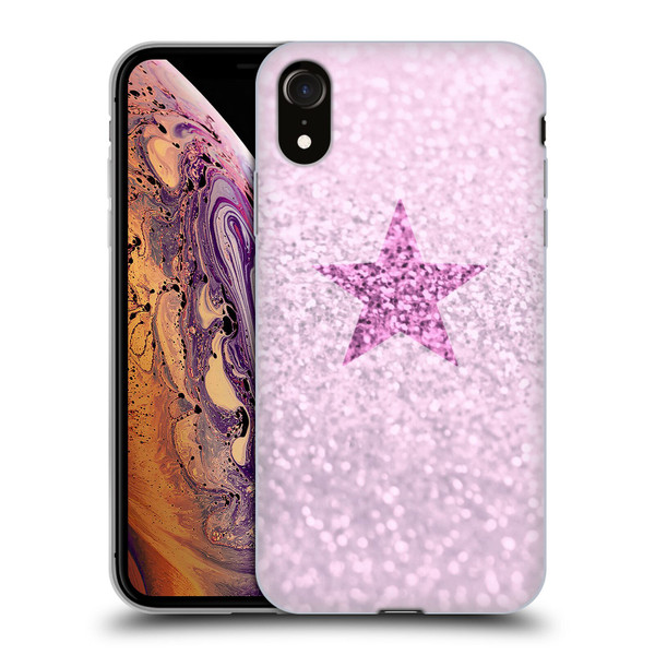 Monika Strigel Glitter Star Pastel Pink Soft Gel Case for Apple iPhone XR
