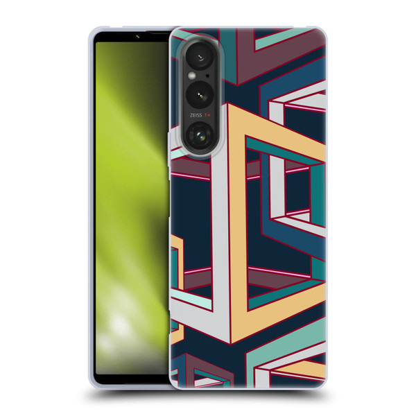 Mark Ashkenazi Mix Patterns 3D Geometric Soft Gel Case for Sony Xperia 1 V 5G