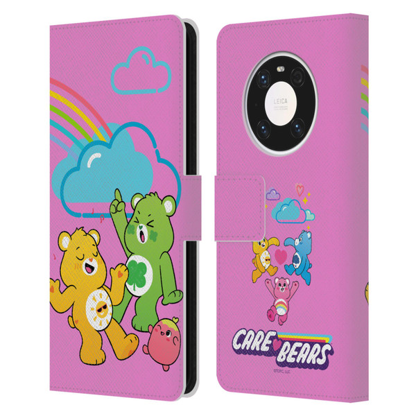 Care Bears Characters Funshine, Cheer And Grumpy Group Leather Book Wallet Case Cover For Huawei Mate 40 Pro 5G