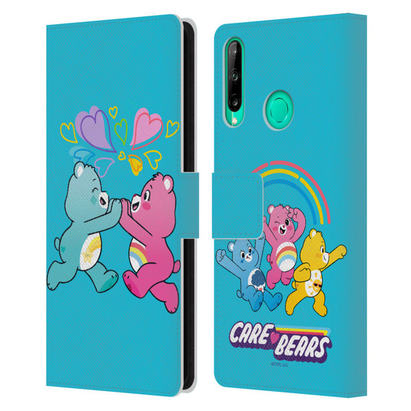 Care Bears Characters Funshine, Cheer And Grumpy Group 2 Leather Book Wallet Case Cover For Huawei P40 lite E