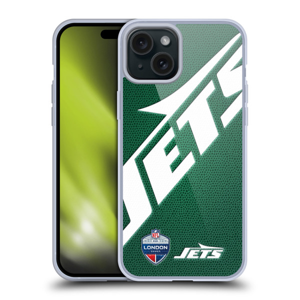 NFL 2024 International Games London Jets Soft Gel Case for Apple iPhone 15 Plus