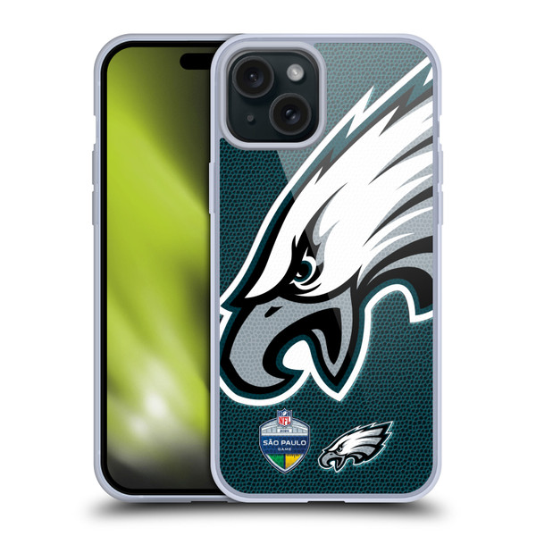 NFL 2024 International Games São Paulo Eagles Soft Gel Case for Apple iPhone 15 Plus