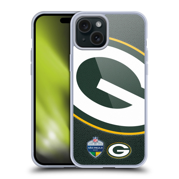 NFL 2024 International Games São Paulo Packers Soft Gel Case for Apple iPhone 15 Plus