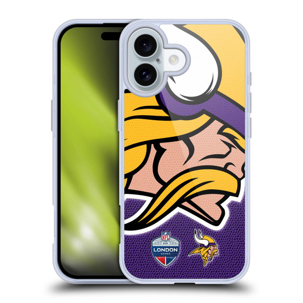 NFL 2024 International Games London Vikings Soft Gel Case for Apple iPhone 16