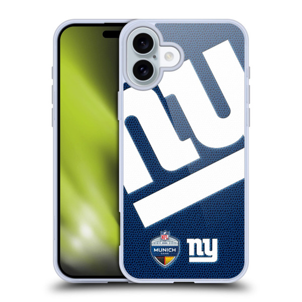 NFL 2024 International Games Munich Giants Soft Gel Case for Apple iPhone 16 Plus
