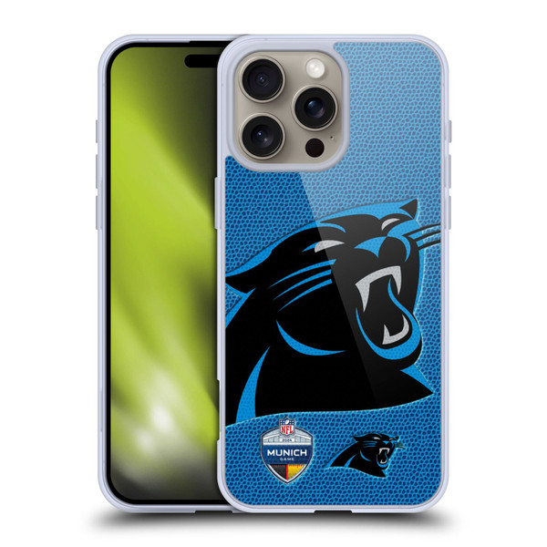 NFL 2024 International Games Munich Panthers Soft Gel Case for Apple iPhone 16 Pro Max