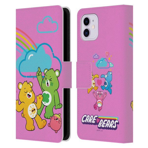 Care Bears Characters Funshine, Cheer And Grumpy Group Leather Book Wallet Case Cover For Apple iPhone 11
