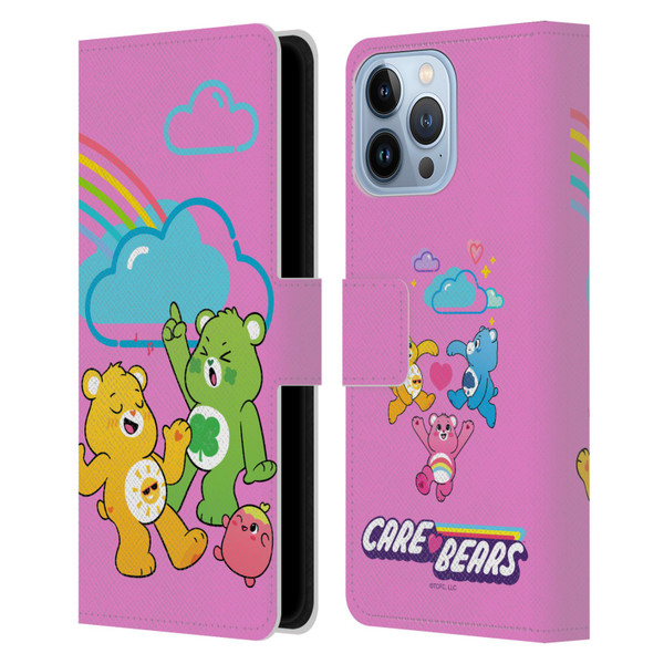 Care Bears Characters Funshine, Cheer And Grumpy Group Leather Book Wallet Case Cover For Apple iPhone 13 Pro Max