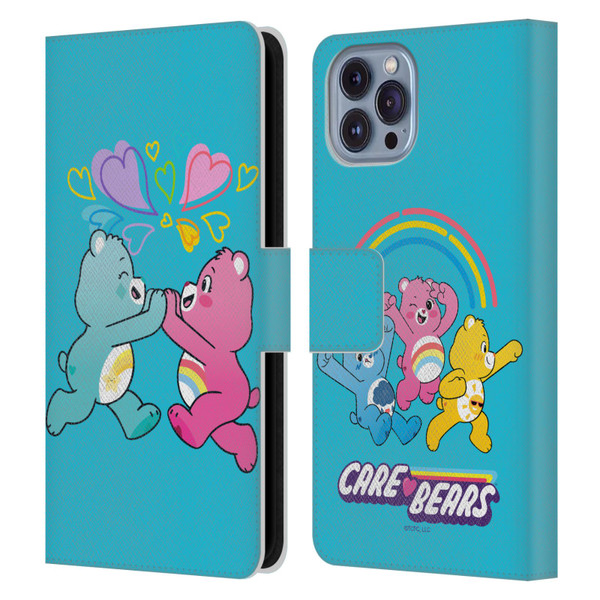 Care Bears Characters Funshine, Cheer And Grumpy Group 2 Leather Book Wallet Case Cover For Apple iPhone 14