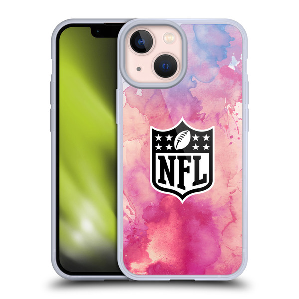NFL Shield Watercolor Soft Gel Case for Apple iPhone 13 Mini