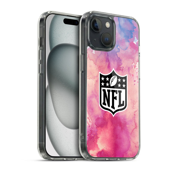 NFL Shield Watercolor Soft Gel Case for Apple iPhone 15 & MagSafe
