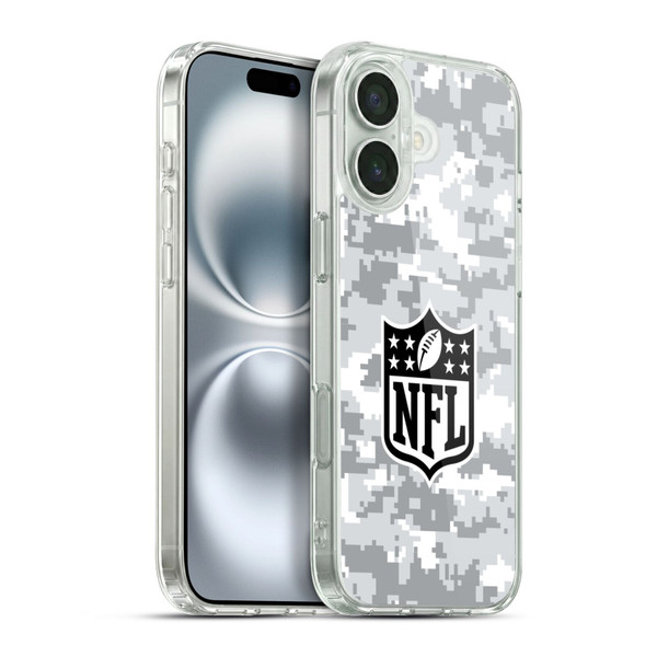 NFL Shield Digital Camouflage Soft Gel Case for Apple iPhone 16 Plus & MagSafe