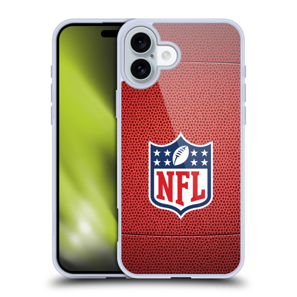 NFL Shield Football Soft Gel Case for Apple iPhone 16 Plus