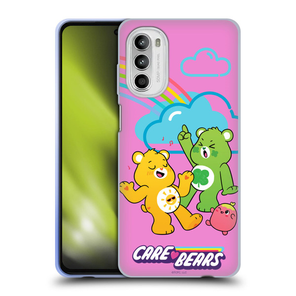 Care Bears Characters Funshine, Cheer And Grumpy Group Soft Gel Case for Motorola Moto G52