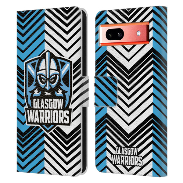 Glasgow Warriors Graphics White And Blue Leather Book Wallet Case Cover For Google Pixel 7a