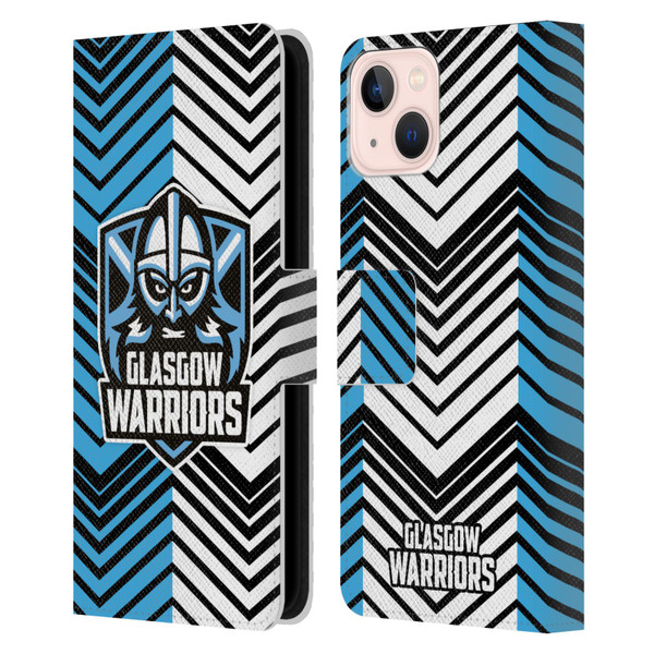Glasgow Warriors Graphics White And Blue Leather Book Wallet Case Cover For Apple iPhone 13
