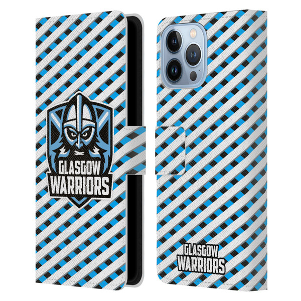 Glasgow Warriors Graphics Stripes Leather Book Wallet Case Cover For Apple iPhone 13 Pro Max