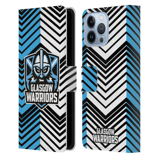 Glasgow Warriors Graphics White And Blue Leather Book Wallet Case Cover For Apple iPhone 13 Pro Max