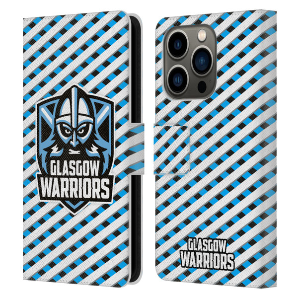 Glasgow Warriors Graphics Stripes Leather Book Wallet Case Cover For Apple iPhone 14 Pro
