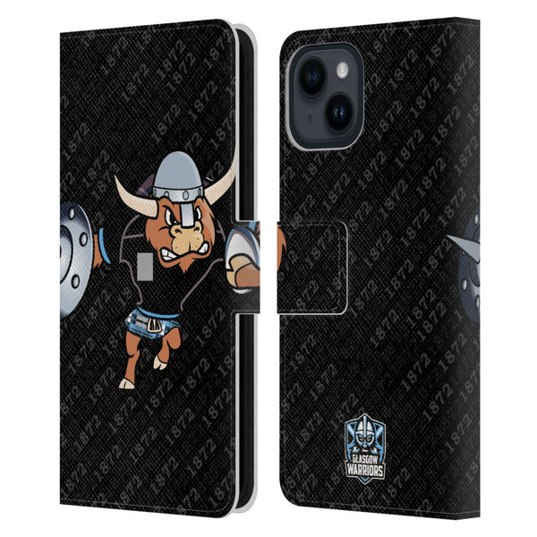 Glasgow Warriors Graphics 1872 Leather Book Wallet Case Cover For Apple iPhone 15