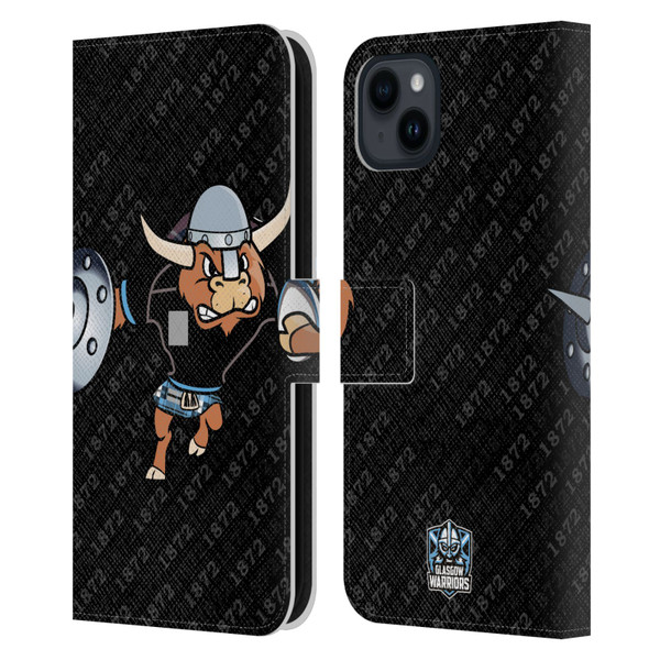 Glasgow Warriors Graphics 1872 Leather Book Wallet Case Cover For Apple iPhone 15 Plus