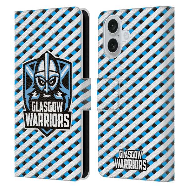 Glasgow Warriors Graphics Stripes Leather Book Wallet Case Cover For Apple iPhone 16