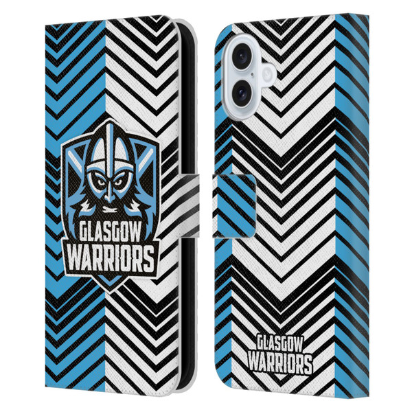 Glasgow Warriors Graphics White And Blue Leather Book Wallet Case Cover For Apple iPhone 16 Plus