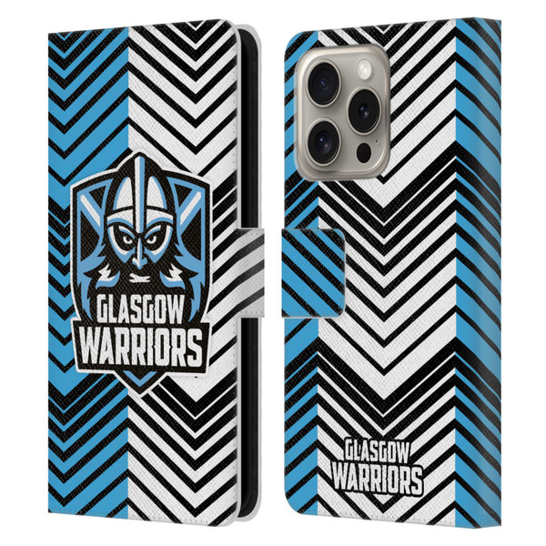 Glasgow Warriors Graphics White And Blue Leather Book Wallet Case Cover For Apple iPhone 16 Pro
