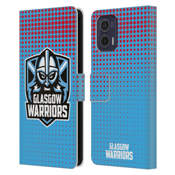 Glasgow Warriors Graphics Red And Blue Leather Book Wallet Case Cover For Motorola Moto G73 5G