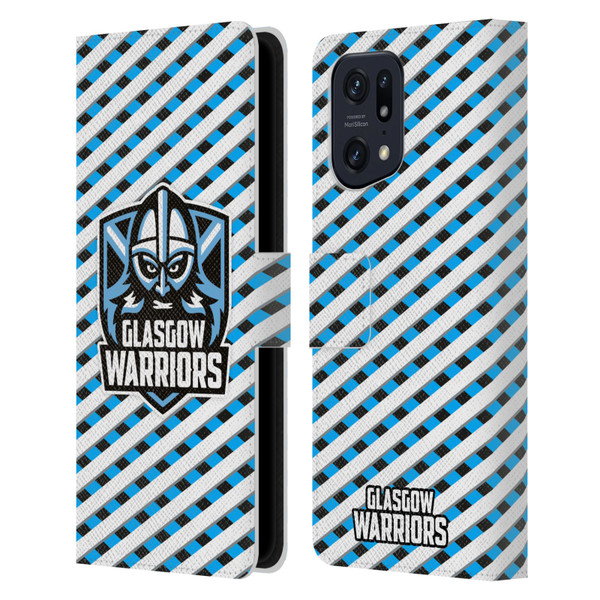 Glasgow Warriors Graphics Stripes Leather Book Wallet Case Cover For OPPO Find X5