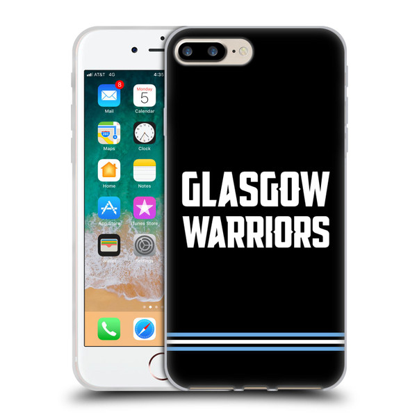 Glasgow Warriors Logo Text Type Black Soft Gel Case for Apple iPhone 7 Plus / iPhone 8 Plus