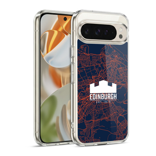 Edinburgh Rugby Graphics Map Soft Gel Case for Google Pixel 9 / Pixel 9 Pro