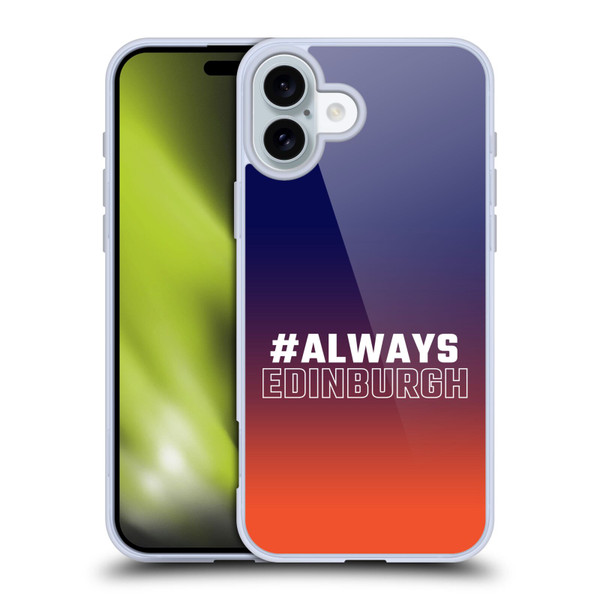 Edinburgh Rugby Logo 2 Gradient Edinburgh Soft Gel Case for Apple iPhone 16 Plus