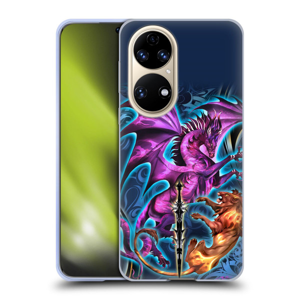 Ruth Thompson Art Purple Dragon, Sword & Lion Soft Gel Case for Huawei P50