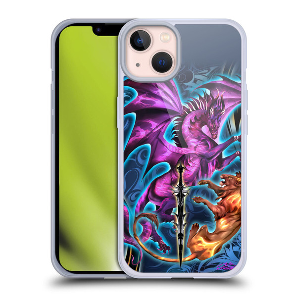 Ruth Thompson Art Purple Dragon, Sword & Lion Soft Gel Case for Apple iPhone 13