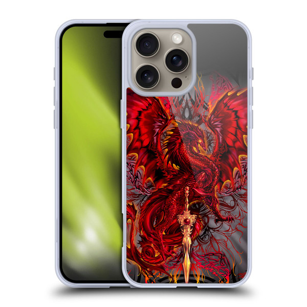 Ruth Thompson Art Red Tribal Dragon With Sword Soft Gel Case for Apple iPhone 16 Pro Max