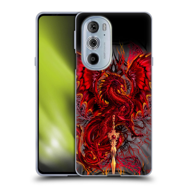 Ruth Thompson Art Red Tribal Dragon With Sword Soft Gel Case for Motorola Edge X30
