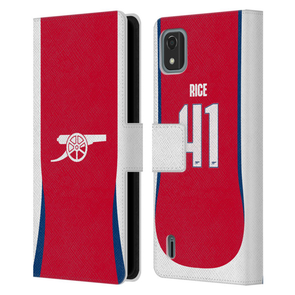 Arsenal FC 2024/25 Players Home Kit Declan Rice Leather Book Wallet Case Cover For Nokia C2 2nd Edition