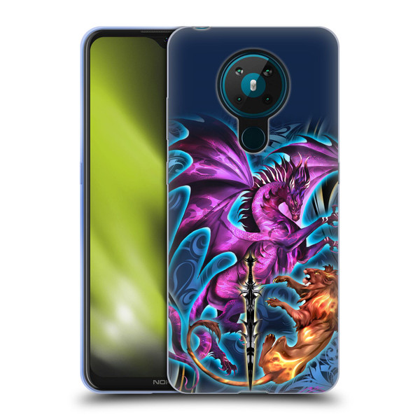 Ruth Thompson Art Purple Dragon, Sword & Lion Soft Gel Case for Nokia 5.3