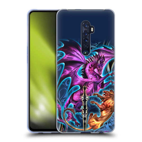 Ruth Thompson Art Purple Dragon, Sword & Lion Soft Gel Case for OPPO Reno 2